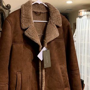 Faux Suede Jacket, Light Brown